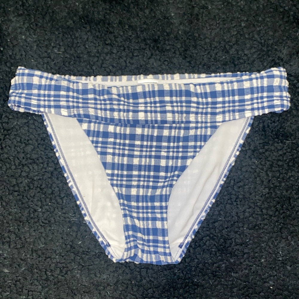 NWOT XS blue & white gingham bikini bottoms